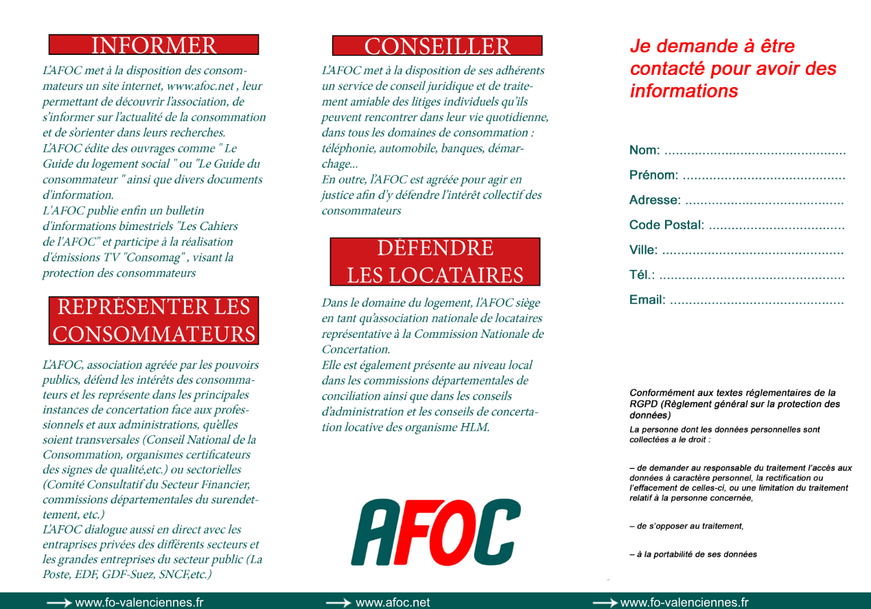 Plaquette AFOC Verso